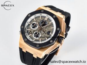 Royal Oak Offshore 44mm RG TKF 1:1 Best Edition Gray Dial on Black Rubber Strap A3126 - Image 4
