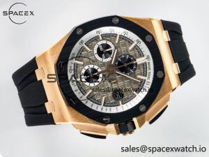 Royal Oak Offshore 44mm RG TKF 1:1 Best Edition Gray Dial on Black Rubber Strap A3126 - Image 8