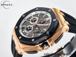 Royal Oak Offshore 44mm RG TKF 1:1 Best Edition Gray Dial on Black Rubber Strap A3126 - Image 5