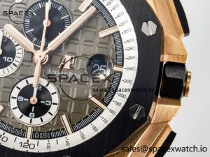 Royal Oak Offshore 44mm RG TKF 1:1 Best Edition Gray Dial on Black Rubber Strap A3126 - Image 10