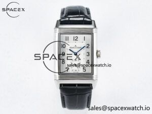 Reverso Classic Duoface Small Seconds SS MGF Best Edition White Guilloché Dial on Black Leather Strap A854A