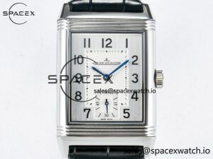 Reverso Classic Duoface Small Seconds SS MGF Best Edition White Guilloché Dial on Black Leather Strap A854A - Image 6