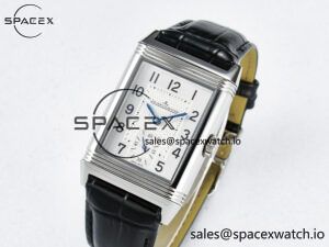 Reverso Classic Duoface Small Seconds SS MGF Best Edition White Guilloché Dial on Black Leather Strap A854A - Image 8
