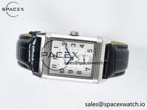 Reverso Classic Duoface Small Seconds SS MGF Best Edition White Guilloché Dial on Black Leather Strap A854A - Image 12