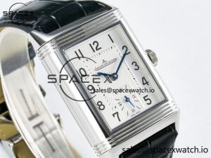 Reverso Classic Duoface Small Seconds SS MGF Best Edition White Guilloché Dial on Black Leather Strap A854A - Image 7