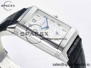 Reverso Classic Duoface Small Seconds SS MGF Best Edition White Guilloché Dial on Black Leather Strap A854A - Image 10