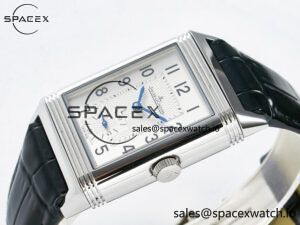 Reverso Classic Duoface Small Seconds SS MGF Best Edition White Guilloché Dial on Black Leather Strap A854A - Image 9