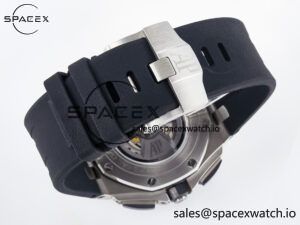 Royal Oak Offshore 44mm Black Ceramic SS TKF 1:1 Best Edition Black/White Dial on Black Rubber Strap A3126 - Image 16