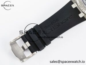 Royal Oak Offshore 44mm Black Ceramic SS TKF 1:1 Best Edition Black/White Dial on Black Rubber Strap A3126 - Image 24