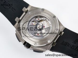 Royal Oak Offshore 44mm Black Ceramic SS TKF 1:1 Best Edition Black/White Dial on Black Rubber Strap A3126 - Image 17