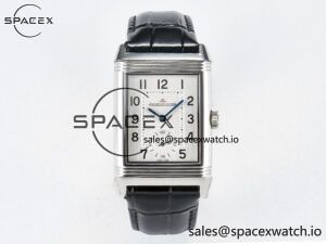 Reverso Classic Duoface Small Seconds SS MGF Best Edition White Guilloché Dial on Black Leather Strap A854A