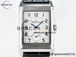 Reverso Classic Duoface Small Seconds SS MGF Best Edition White Guilloché Dial on Black Leather Strap A854A - Image 6