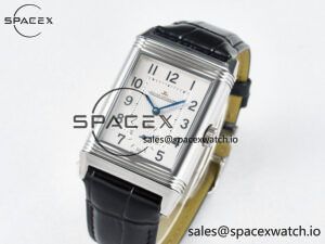 Reverso Classic Duoface Small Seconds SS MGF Best Edition White Guilloché Dial on Black Leather Strap A854A - Image 8