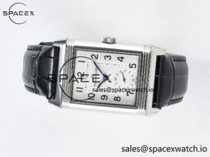Reverso Classic Duoface Small Seconds SS MGF Best Edition White Guilloché Dial on Black Leather Strap A854A - Image 12