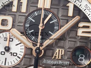 Royal Oak Offshore 44mm Black Ceramic TKF 1:1 Best Edition Gray Dial RG Bezel on Black Rubber Strap A3126 - Image 9