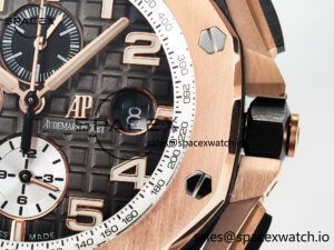 Royal Oak Offshore 44mm Black Ceramic TKF 1:1 Best Edition Gray Dial RG Bezel on Black Rubber Strap A3126 - Image 10
