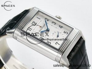 Reverso Classic Duoface Small Seconds SS MGF Best Edition White Guilloché Dial on Black Leather Strap A854A - Image 10