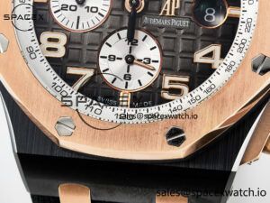 Royal Oak Offshore 44mm Black Ceramic TKF 1:1 Best Edition Gray Dial RG Bezel on Black Rubber Strap A3126 - Image 11
