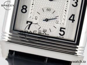 Reverso Classic Duoface Small Seconds SS MGF Best Edition White Guilloché Dial on Black Leather Strap A854A - Image 15