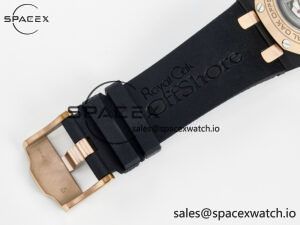 Royal Oak Offshore 44mm Black Ceramic TKF 1:1 Best Edition Gray Dial RG Bezel on Black Rubber Strap A3126 - Image 24