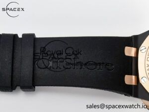 Royal Oak Offshore 44mm Black Ceramic TKF 1:1 Best Edition Gray Dial RG Bezel on Black Rubber Strap A3126 - Image 27