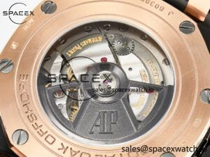 Royal Oak Offshore 44mm Black Ceramic TKF 1:1 Best Edition Gray Dial RG Bezel on Black Rubber Strap A3126 - Image 18