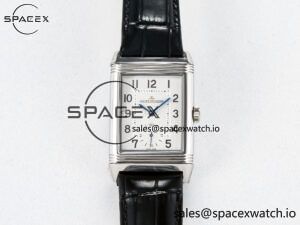 Reverso Classic Duoface Small Seconds SS MGF Best Edition White Guilloché Dial on Black Leather Strap A854A - Image 2