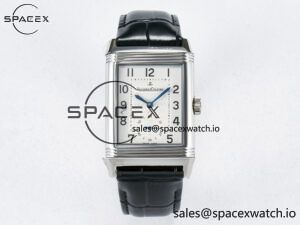 Reverso Classic Duoface Small Seconds SS MGF Best Edition White Textured Dial on Black Leather Strap A854A