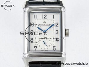 Reverso Classic Duoface Small Seconds SS MGF Best Edition White Textured Dial on Black Leather Strap A854A - Image 6