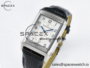 Reverso Classic Duoface Small Seconds SS MGF Best Edition White Textured Dial on Black Leather Strap A854A - Image 8