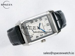 Reverso Classic Duoface Small Seconds SS MGF Best Edition White Textured Dial on Black Leather Strap A854A - Image 11