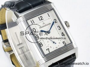 Reverso Classic Duoface Small Seconds SS MGF Best Edition White Textured Dial on Black Leather Strap A854A - Image 7