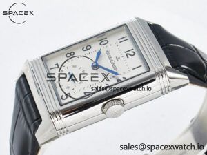 Reverso Classic Duoface Small Seconds SS MGF Best Edition White Textured Dial on Black Leather Strap A854A - Image 9