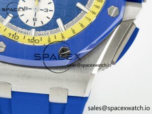 Royal Oak Offshore 44mm SS TKF 1:1 Best Edition Blue/Yellow Dial on Blue/Yellow Rubber Strap A3126 - Image 13