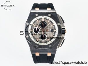 Royal Oak Offshore 44mm Black Ceramic RG TKF 1:1 Best Edition Gray Dial on Black Rubber Strap A3126