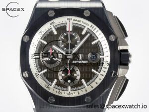 Royal Oak Offshore 44mm Black Ceramic SS TKF 1:1 Best Edition Gray Dial on Black Rubber Strap A3126 - Image 2