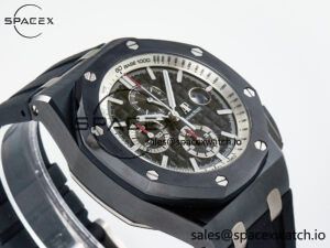 Royal Oak Offshore 44mm Black Ceramic SS TKF 1:1 Best Edition Gray Dial on Black Rubber Strap A3126 - Image 6