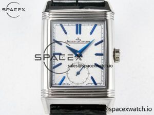 Reverso Tribute Duoface Small Seconds SS MGF Best Edition White Dial on Black Leather Strap A854A - Image 5
