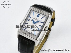 Reverso Tribute Duoface Small Seconds SS MGF Best Edition White Dial on Black Leather Strap A854A - Image 7