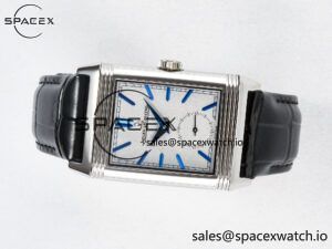 Reverso Tribute Duoface Small Seconds SS MGF Best Edition White Dial on Black Leather Strap A854A - Image 11