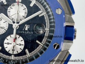 Royal Oak Offshore 44mm SS TKF 1:1 Best Edition Blue Dial on Blue Camou Rubber Strap A3126 - Image 10
