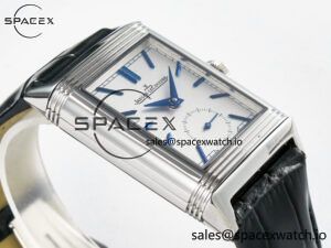 Reverso Tribute Duoface Small Seconds SS MGF Best Edition White Dial on Black Leather Strap A854A - Image 9