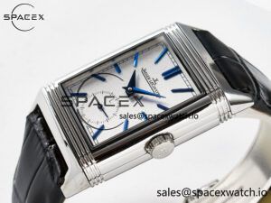 Reverso Tribute Duoface Small Seconds SS MGF Best Edition White Dial on Black Leather Strap A854A - Image 8
