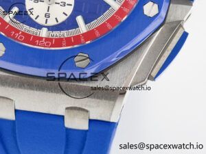 Royal Oak Offshore 44mm SS TKF 1:1 Best Edition Blue/Red Dial on Blue/Red Rubber Strap A3126 - Image 13