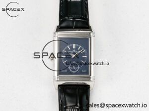 Reverso Tribute Duoface Small Seconds SS MGF Best Edition White Dial on Black Leather Strap A854A - Image 3