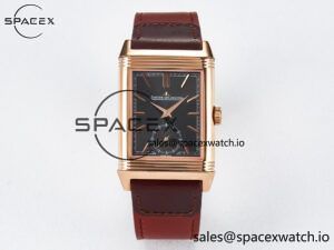 Reverso Tribute Duoface Small Seconds RG MGF Best Edition Black Dial on Red Leather Strap A854A