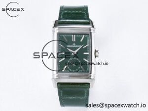 Reverso Tribute Duoface Small Seconds SS MGF Best Edition Green Dial on Green Leather Strap A854A