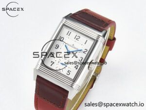 Reverso Classic Duoface Small Seconds SS MGF Best Edition White Guilloché Dial on Red Leather Strap A854A - Image 8