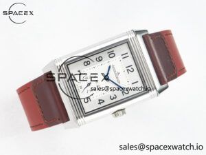 Reverso Classic Duoface Small Seconds SS MGF Best Edition White Guilloché Dial on Red Leather Strap A854A - Image 11