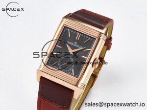 Reverso Tribute Duoface Small Seconds RG MGF Best Edition Black Dial on Red Leather Strap A854A - Image 8